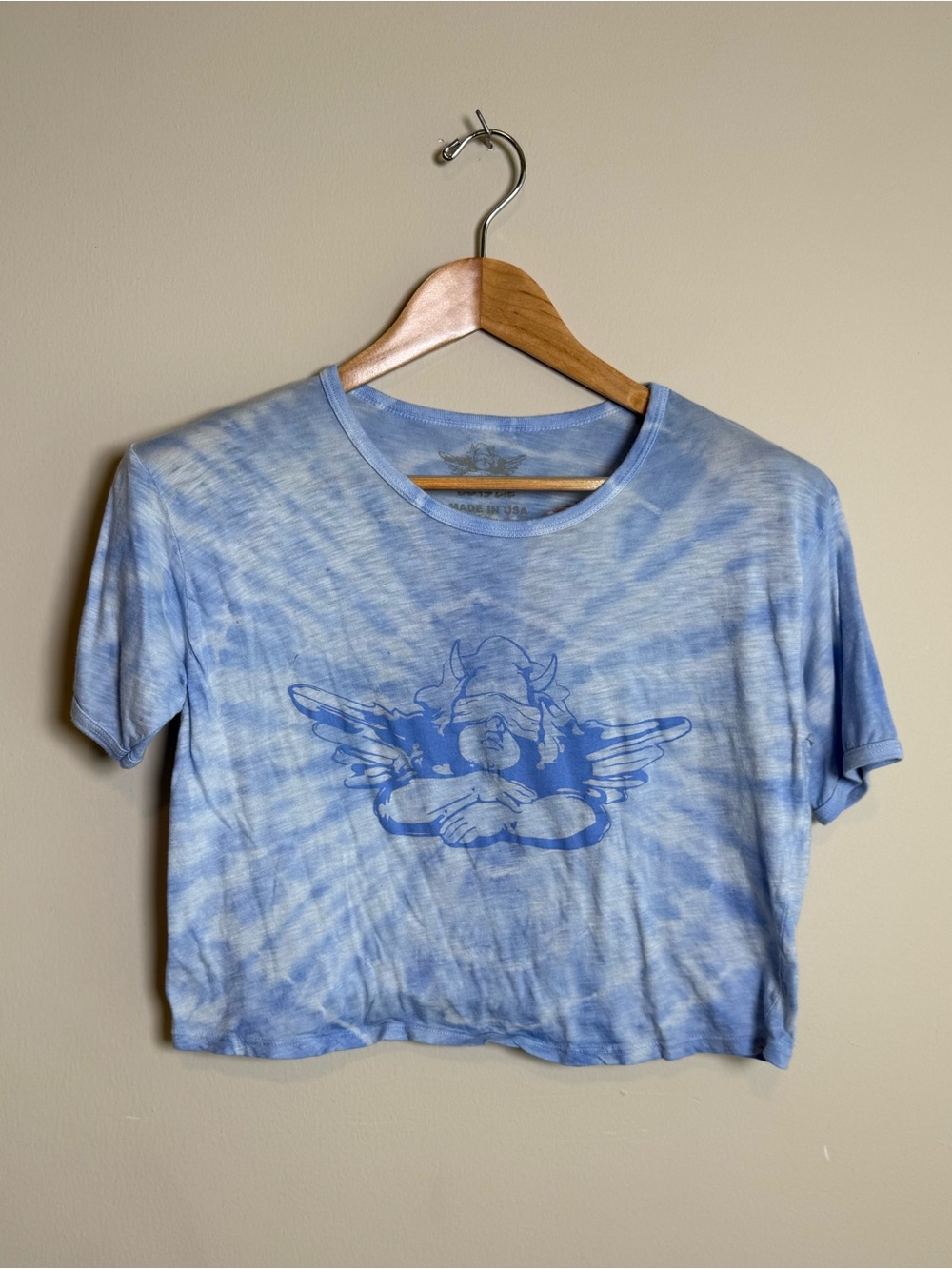 Boys Lie "With Love" Tie-Dye Cropped Graphic Tee Size Medium